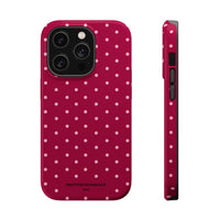 Burgundy With Pink Polka Dots (MagSafe) Phone Case