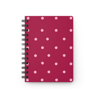 Burgundy with Pink Polka Dots V2 Spiral Notebook