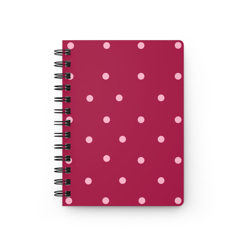 Burgundy with Pink Polka Dots V2 Spiral Notebook
