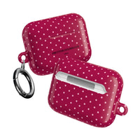Burgundy with Pink Polka Dots AirPod Case
