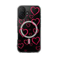 Magenta Hearts (MagSafe) Clear Phone Case