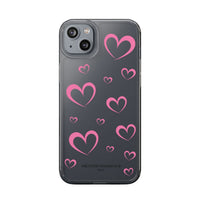 Pretty Pink Hearts Clear Phone Case