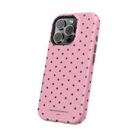 Pink With Black Polka Dots (MagSafe) Phone Case