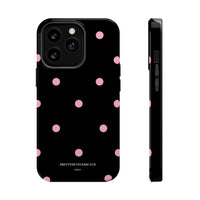 Black with Pink Polka Dots V2 (MagSafe) Phone Case