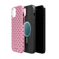 Pink With Black Polka Dots (MagSafe) Phone Case