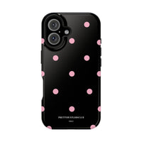 Black with Pink Polka Dots V2 (MagSafe) Phone Case