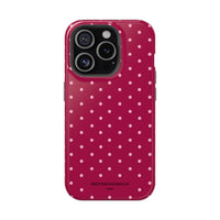 Burgundy With Pink Polka Dots (MagSafe) Phone Case