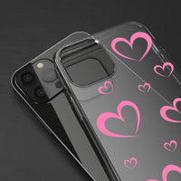 Pretty Pink Hearts Clear Phone Case