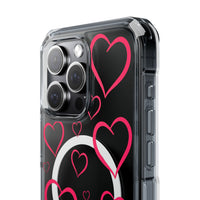 Magenta Hearts (MagSafe) Clear Phone Case