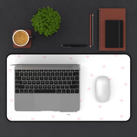 Pink Tiny Hearts Pattern Desk Mat