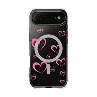 Pretty Pink Heart Pattern (MagSafe) Clear Phone Case
