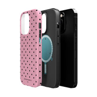 Pink With Black Polka Dots (MagSafe) Phone Case