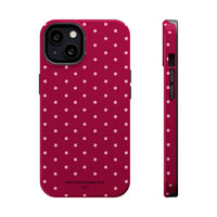 Burgundy With Pink Polka Dots (MagSafe) Phone Case