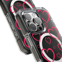 Magenta Hearts (MagSafe) Clear Phone Case
