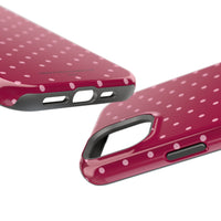 Burgundy With Pink Polka Dots (MagSafe) Phone Case