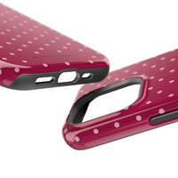 Burgundy With Pink Polka Dots (MagSafe) Phone Case