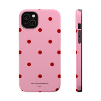 Pink With Red Polka Dots V2 (MagSafe) Phone Case