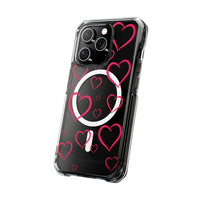Magenta Hearts (MagSafe) Clear Phone Case