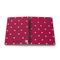 Burgundy with Pink Polka Dots V2 Spiral Notebook