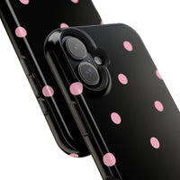 Black with Pink Polka Dots V2 (MagSafe) Phone Case