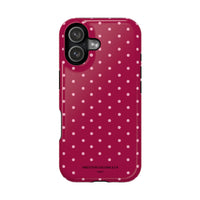 Burgundy With Pink Polka Dots (MagSafe) Phone Case