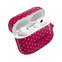 Burgundy with Pink Polka Dots AirPod Case