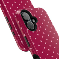 Burgundy With Pink Polka Dots (MagSafe) Phone Case