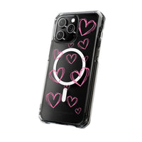 Light Pink Heart Sketches (MagSafe) Clear Phone Case