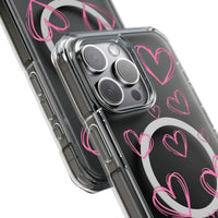 Light Pink Heart Sketches (MagSafe) Clear Phone Case