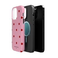 Pink With Red Polka Dots V2 (MagSafe) Phone Case