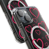 Magenta Hearts (MagSafe) Clear Phone Case