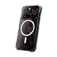 Pink Heart Sketches (MagSafe) Clear Phone Case