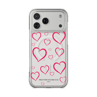 Magenta Hearts (MagSafe) Clear Phone Case