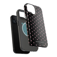 Black with Pink Polka Dots (MagSafe) Phone Case