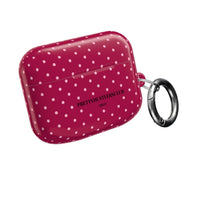 Burgundy with Pink Polka Dots AirPod Case