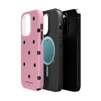 Pink With Black Polka Dots V2 (MagSafe) Phone Case