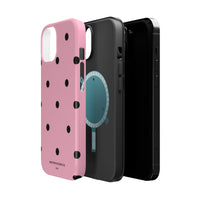Pink With Black Polka Dots V2 (MagSafe) Phone Case