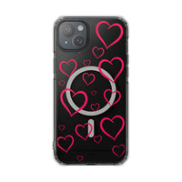 Magenta Hearts (MagSafe) Clear Phone Case