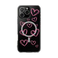 Light Pink Heart Sketches (MagSafe) Clear Phone Case