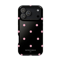 Black with Pink Polka Dots V2 (MagSafe) Phone Case