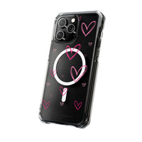 Pink Heart Sketches (MagSafe) Clear Phone Case