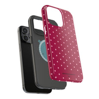 Burgundy With Pink Polka Dots (MagSafe) Phone Case