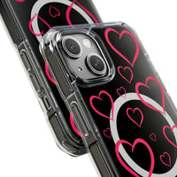 Magenta Hearts (MagSafe) Clear Phone Case