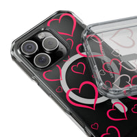 Magenta Hearts (MagSafe) Clear Phone Case