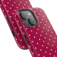 Burgundy With Pink Polka Dots (MagSafe) Phone Case
