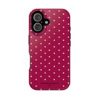 Burgundy With Pink Polka Dots (MagSafe) Phone Case