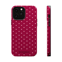 Burgundy With Pink Polka Dots (MagSafe) Phone Case