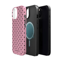 Pink With Black Polka Dots (MagSafe) Phone Case