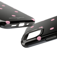 Black with Pink Polka Dots V2 (MagSafe) Phone Case