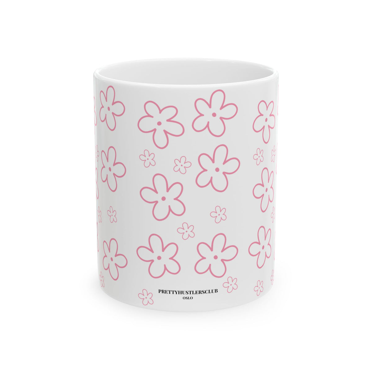 Pink Daisy Doodles Ceramic Mug